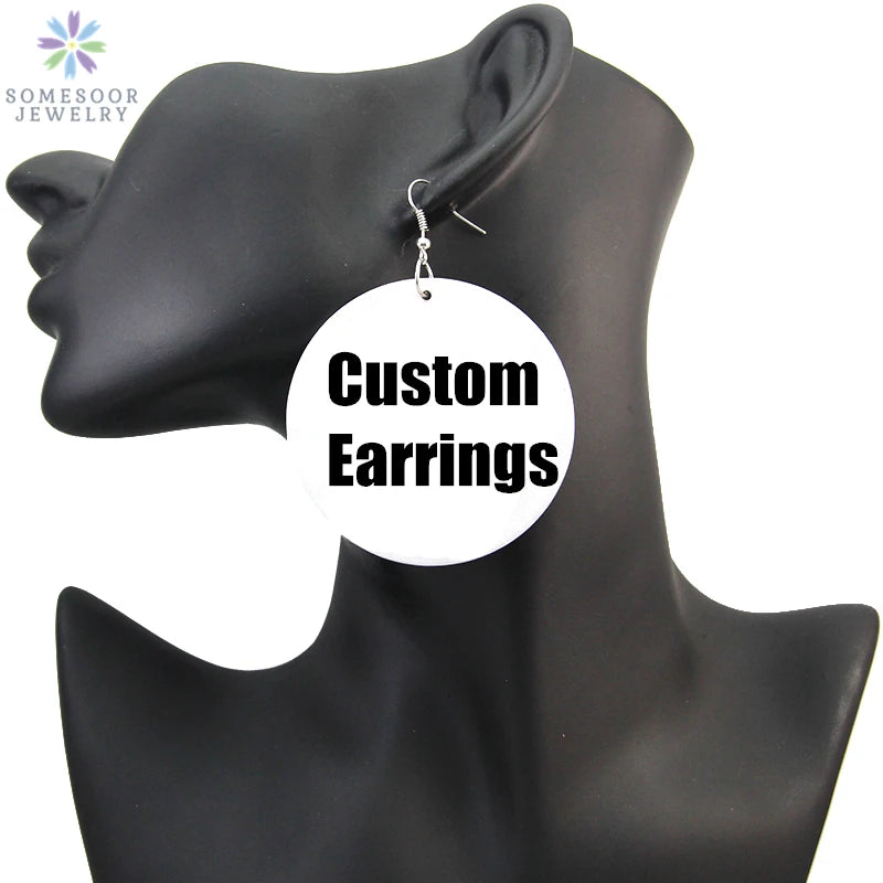 SOMESOOR I AM Leo Queen Stylish Wooden Drop Earrings Soulful Courageous Melanin Sayings Printed Dangle Jewelry For Women Gifts