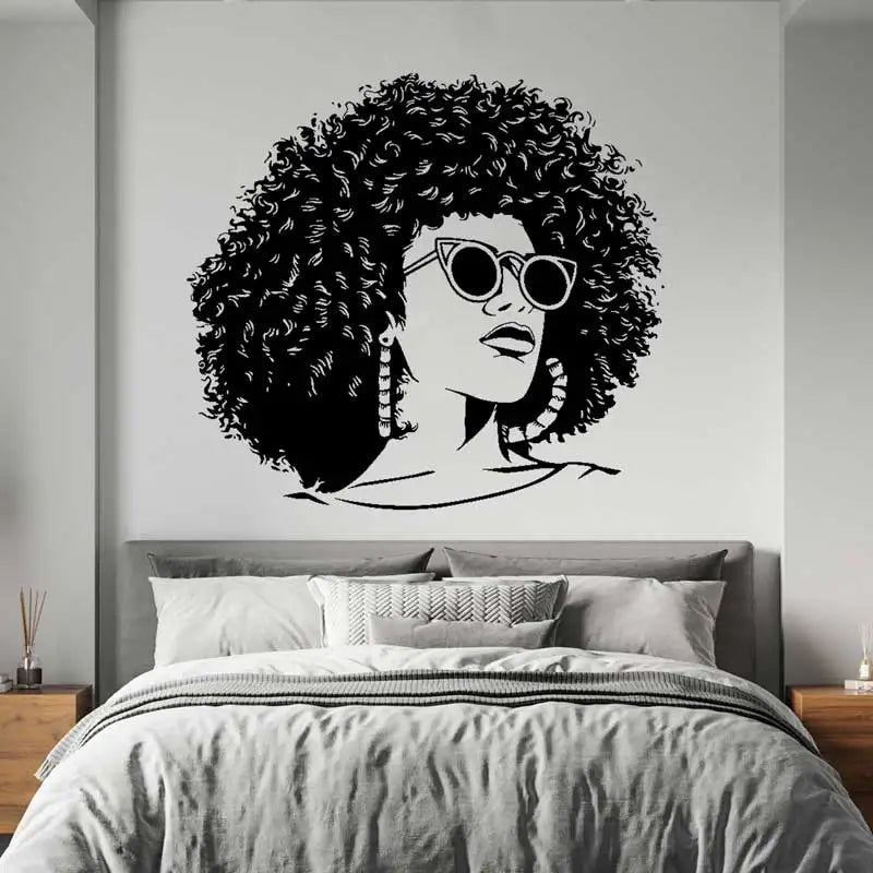 Beautiful African Woman Wall Sticker Modern Confident Stylish Afro American Beauty Salon Spa Home Decor Vinyl Wall Decal Gift 17