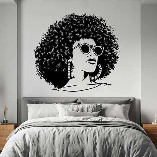 Beautiful African Woman Wall Sticker Modern Confident Stylish Afro American Beauty Salon Spa Home Decor Vinyl Wall Decal Gift 17