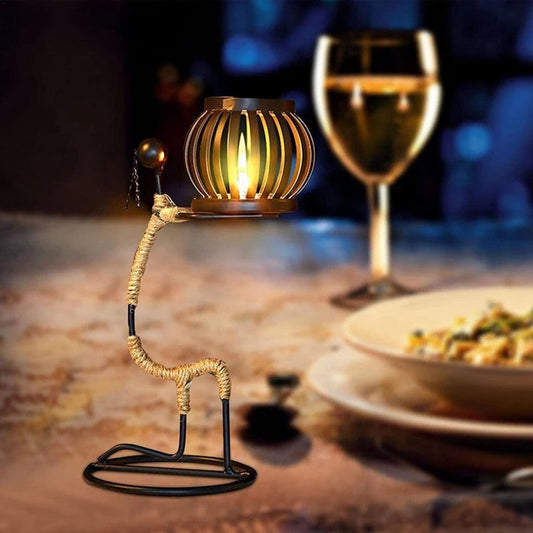 AB08-African Ladies Candle Holder, African Women Iron Candle Holder, Home Bar Table Decoration