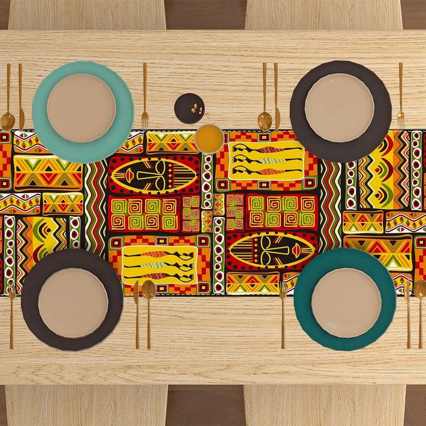 African Totems Table Runners Party Decorations African American Kwanzaa Black History Month Juneteenth Kitchen Table Decor