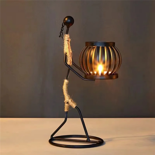 AA50-African Ladies Candle Holder, African Women Iron Candle Holder, Home Bar Table Decoration
