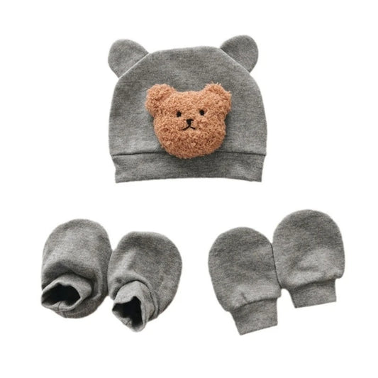 Infant Fashion Accessories Warm Hat Anti-Scratch Gloves Socks Set for Newborns