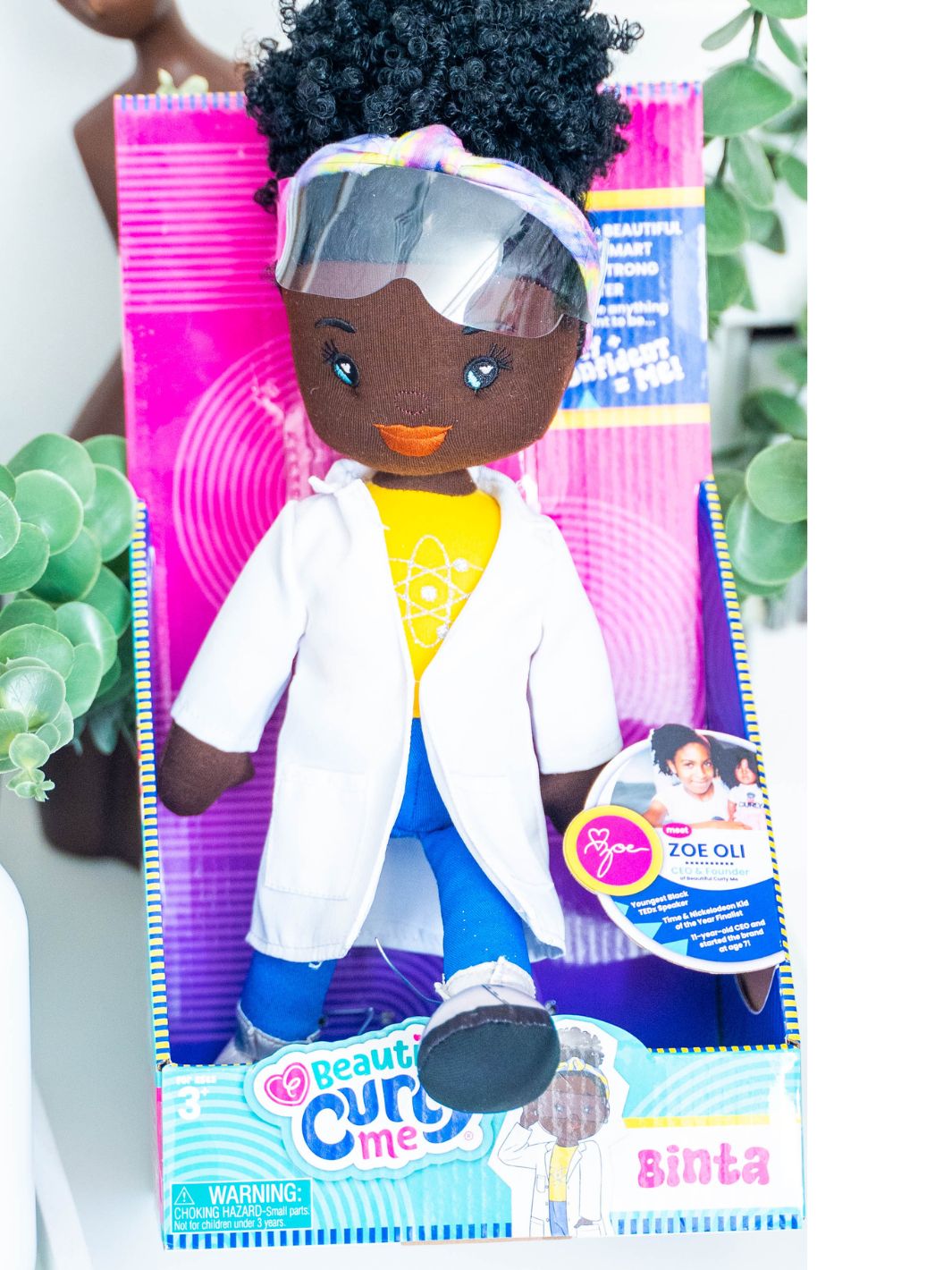 Beautiful Curly Me Binta Scientist 14 inch Plush Doll