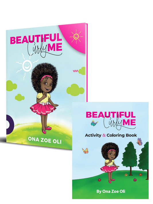 Beautiful Curly Me Book and Coloring Book Set