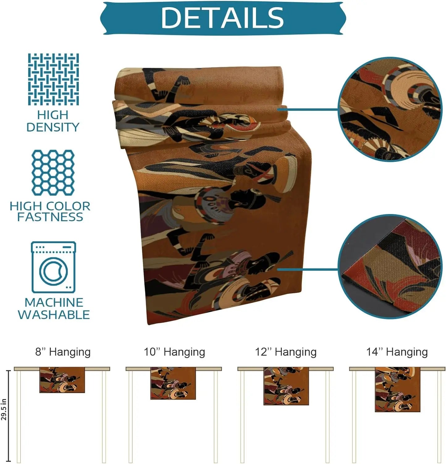 African Woman Linen Table Runners Dresser Scarves Table Decor Southwest Egyptian Girl Dining Table Runners Party Decorations