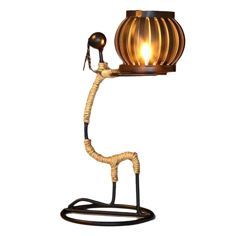 AA50-African Ladies Candle Holder, African Women Iron Candle Holder, Home Bar Table Decoration