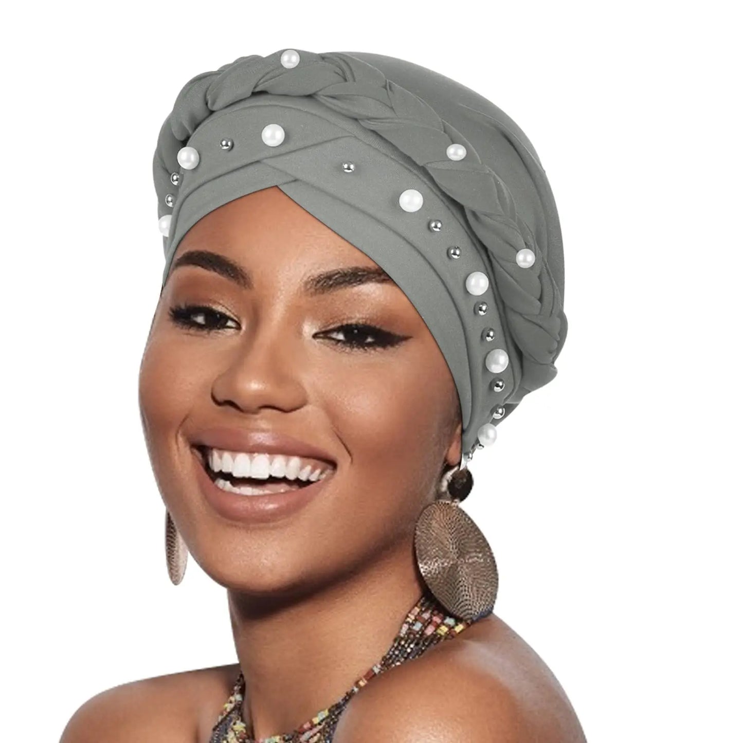 2024 New Pre-Tied Twisted Hijab Turban Hat for Women African Head Scarf Beanie Cancer Chemo Headwear Cap Head Wraps Women