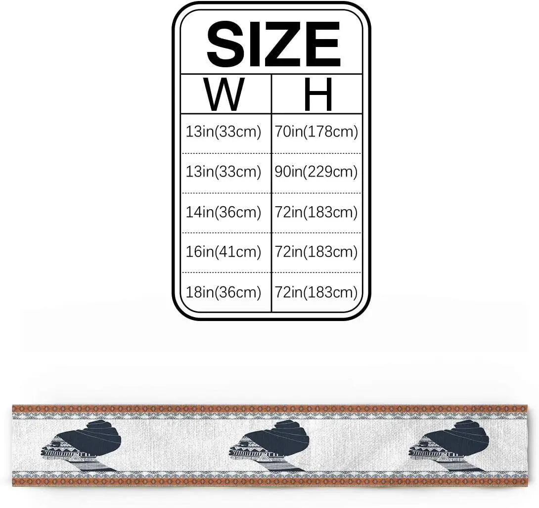 African Women Linen Table Runner Home Decorations Woman Headscarf Tribal Art Folk Style Table Runners Dresser Scarf Table Decor