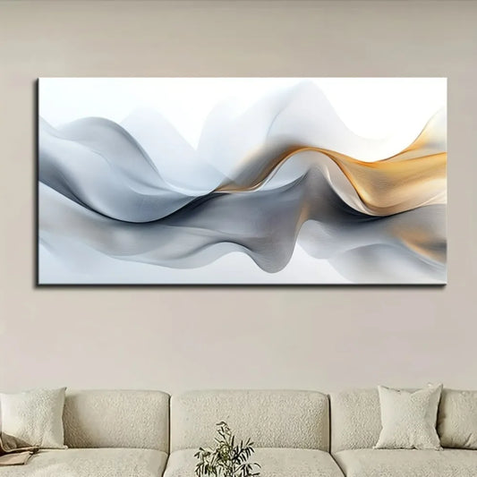 1 Nordic black gold and platinum wall decoration, Art Deco wall painting, 1.5 inch thick pine solid wood frame