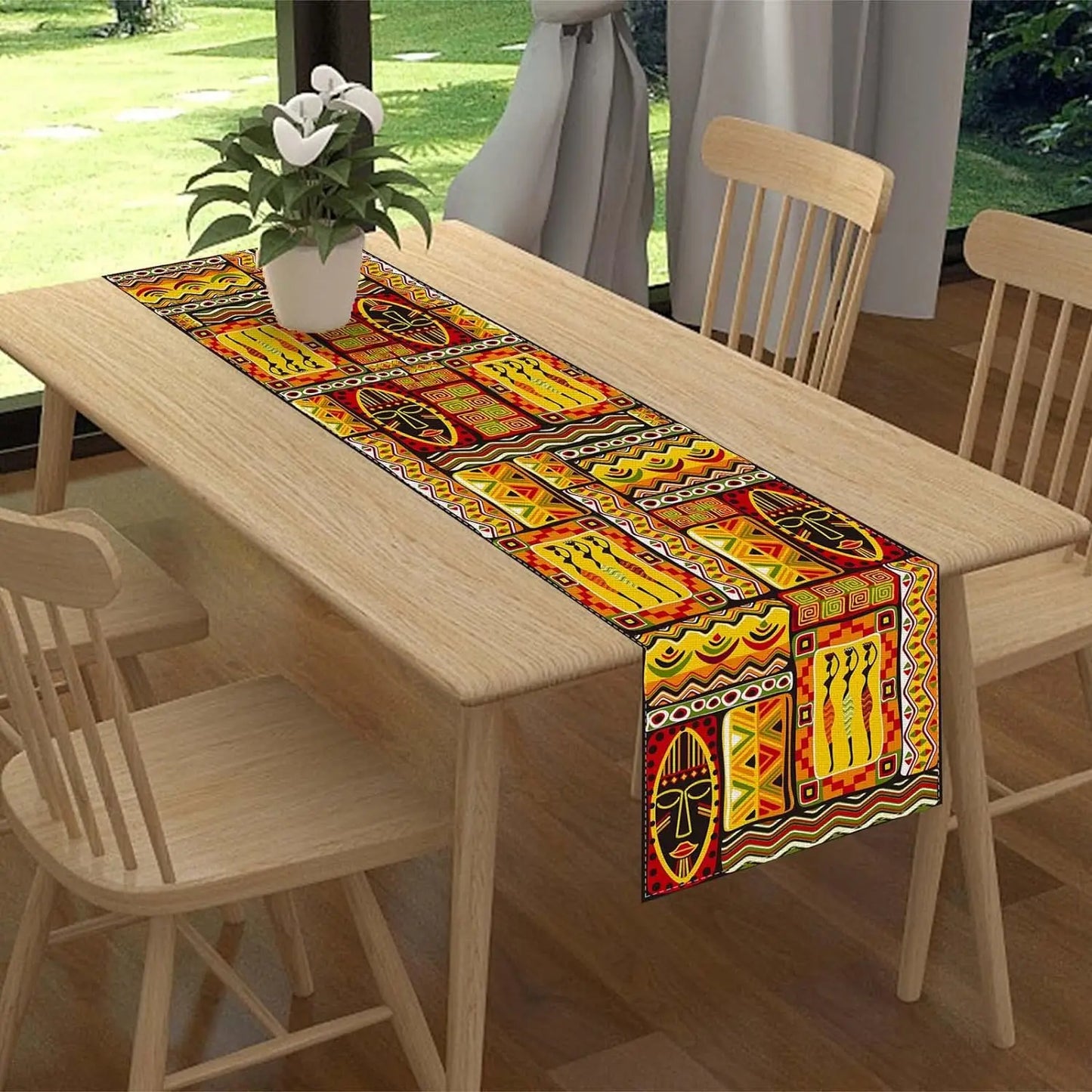 African Totems Table Runners Party Decorations African American Kwanzaa Black History Month Juneteenth Kitchen Table Decor